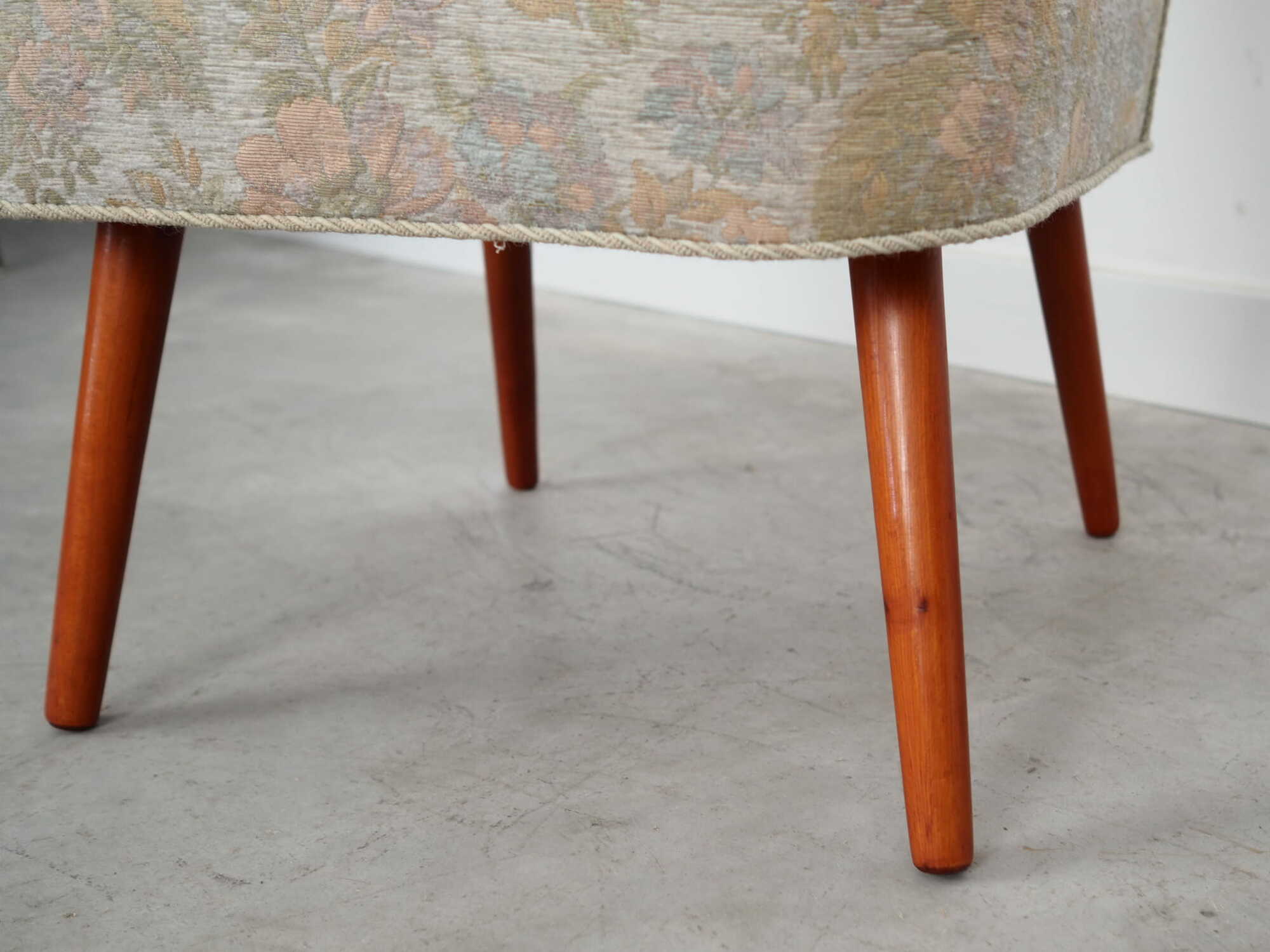 2x Vintage Armchairs Beech wood Textile Beige 1970s 8
