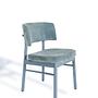 2x Marlen LE Dining Chair Velvet Wood Light Blue 1