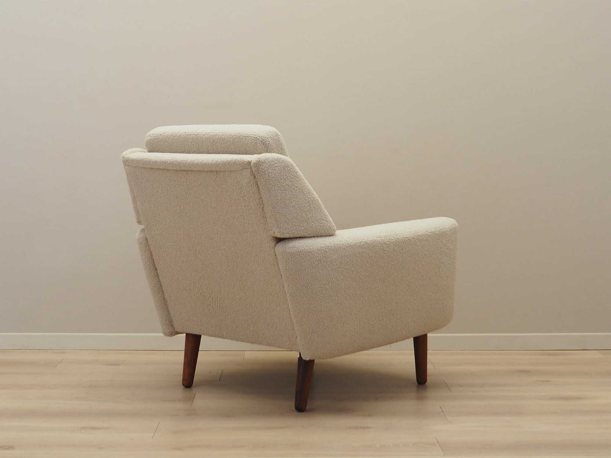 Armchair Textile Wood Cream 1970s 9