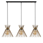 Pendant lamp 3 elements Adjustable height Black 1