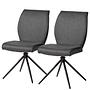Upholstered chair Ustuna set of 2 flatweave grey 0