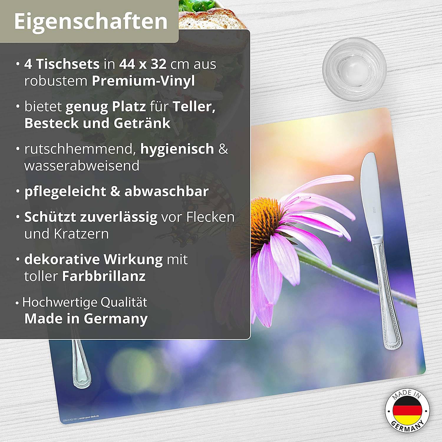 Tischset Schmetterling (4er-Set) Vinyl Mehrfarbig 3