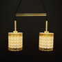 Vintage Chandelier Glass Gold White 1970s 1