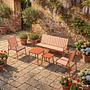 Outdoor Lounge Group Vinoa Set of 5 Steel Red White 3