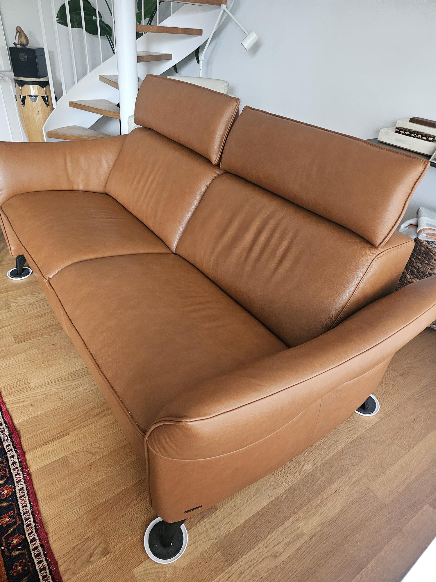 2,5-Sitzer Sofa Leder Braun 3