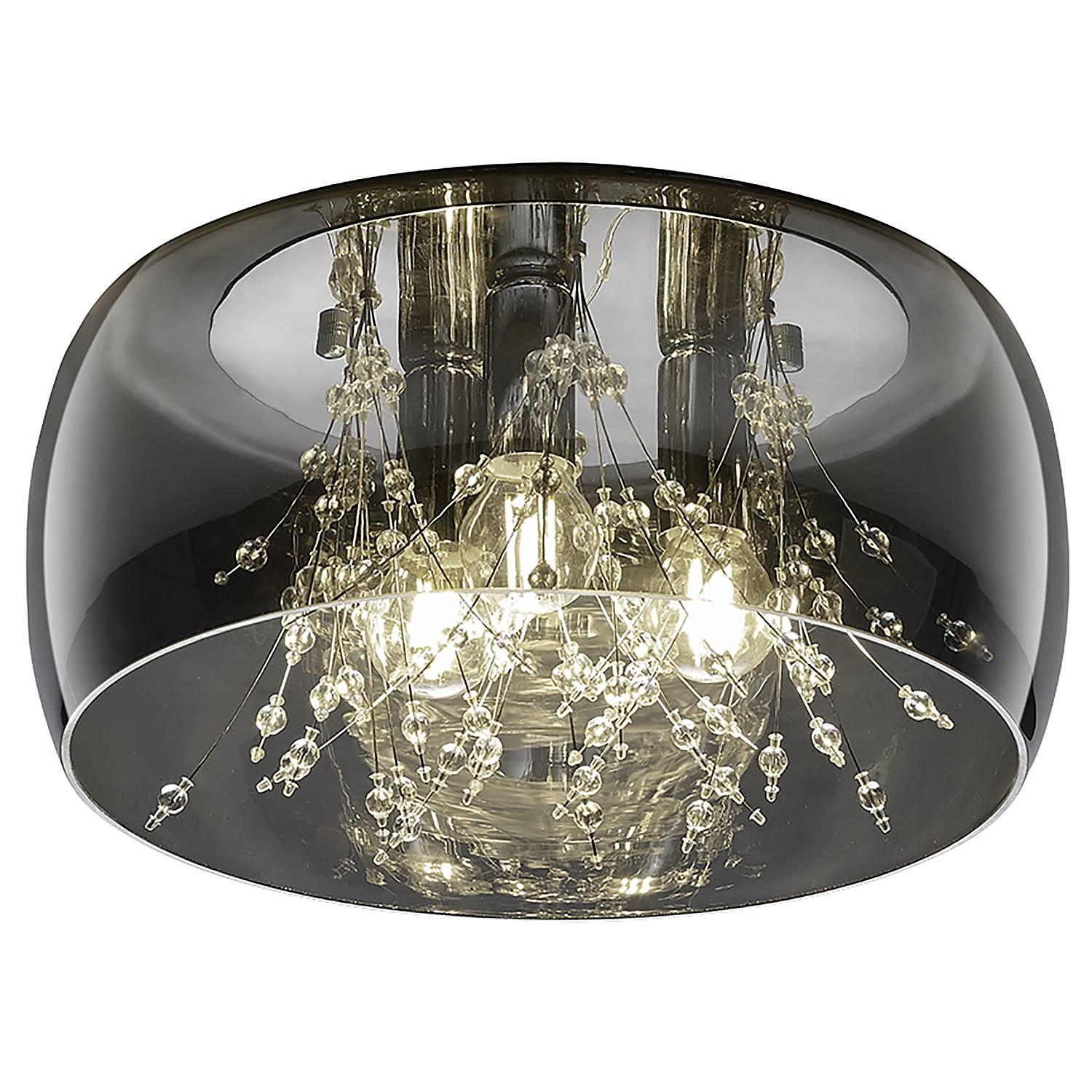 Deckenleuchte Crystel Rauchglas Stahl Durchmesser: 34 cm 1