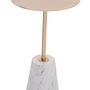 Avola Round Side Table Marble White Gold 1