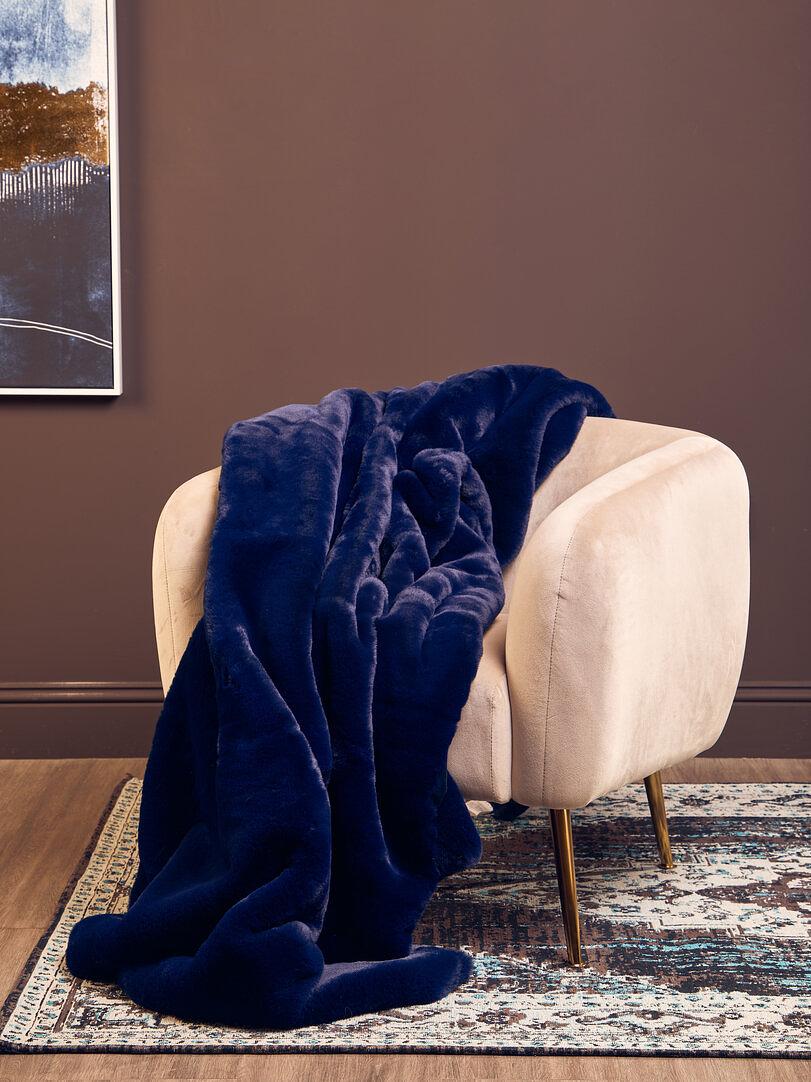 Bosie Lamina Navy Blue Throw 8