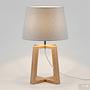 Table lamp Noral 1-light linen solid pine 4