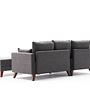 Bella Sofa Récamiere Links mit Hocker Anthrazit 6