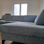 Sofa Récamiere Rechts Textil Metall Blau 7
