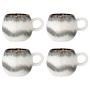 4x Tasse Paula mit Henkel Typ H Steingut Grau 0