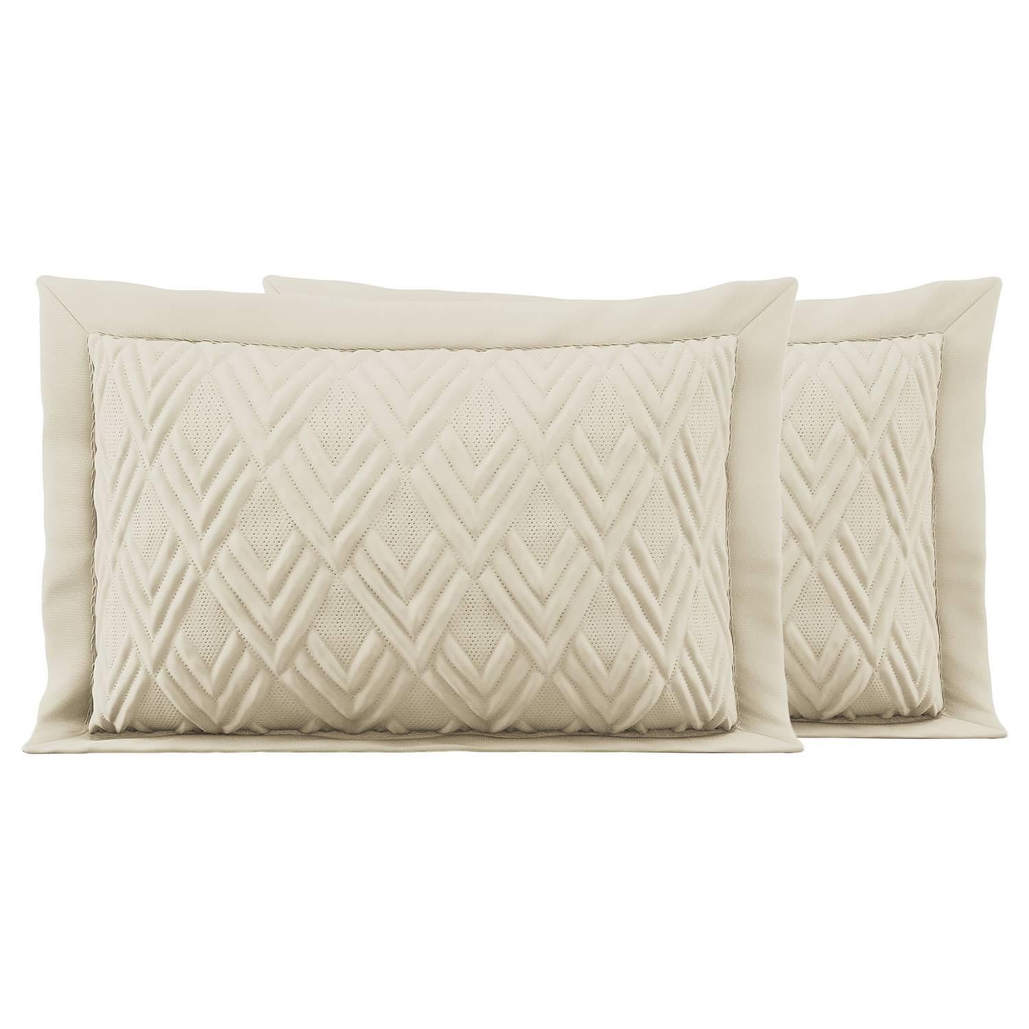 2x Helia Kissenbezug Polyester Beige 50 x 70 cm 0