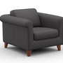 Amadeo Sessel Leder Grau 1