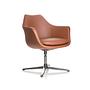 Artemia Swivel Armchair Faux Leather Brown 7