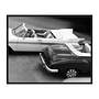 Parked Convertibles Art Print with Frame Black and White 0