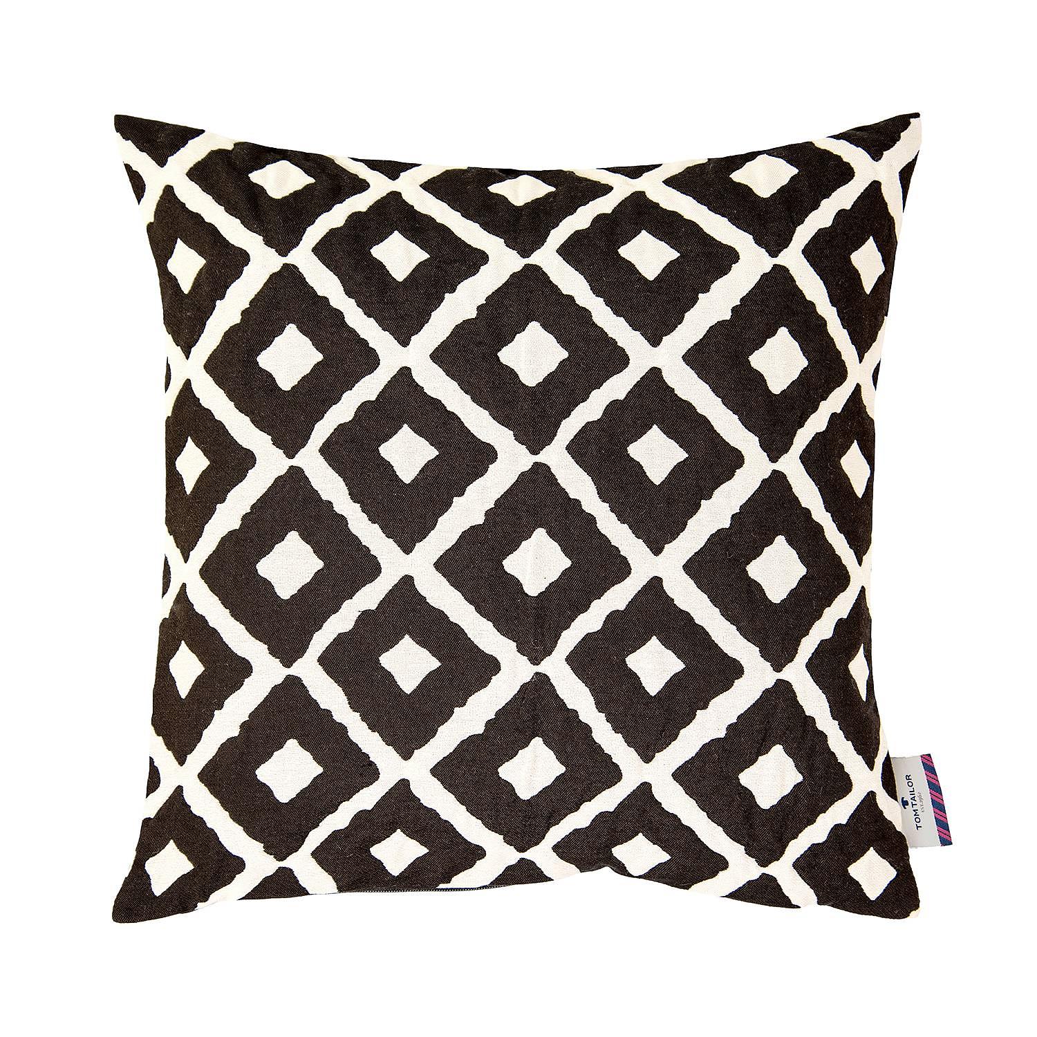 Pillowcase T-Small Squares Black White 40 x 40 cm 0