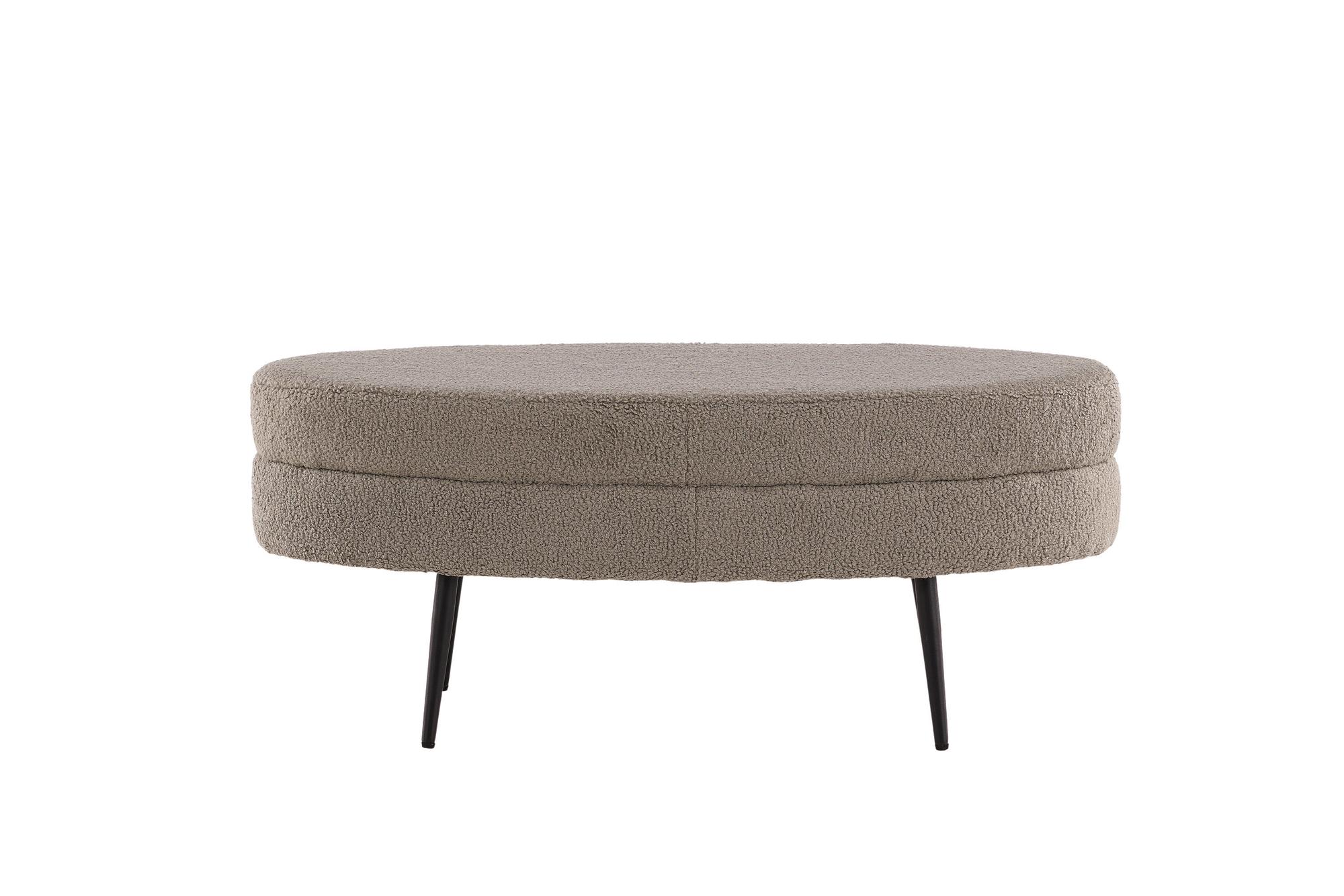Otto Pouf Teddy Schwarz Beige  6