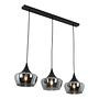Pendant light Oli 3-light iron smoked glass black 4