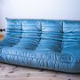 Togo Sofa 3-Sitzer Samt Azurblau 2