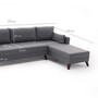 Sofa Récamiere Rechts Grau 7