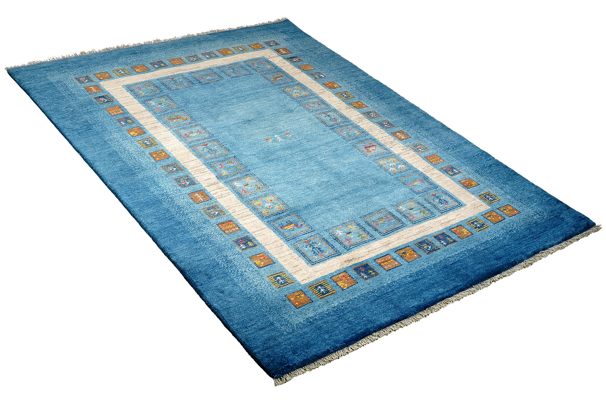 Rizbaf Gabbeh-Teppich Wolle Blau 2