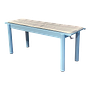 Linear Steel Bench Outdoorbank Stahl Pale Blue 0