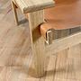 B_002 Lounge Sessel Holz Leder Braun 1