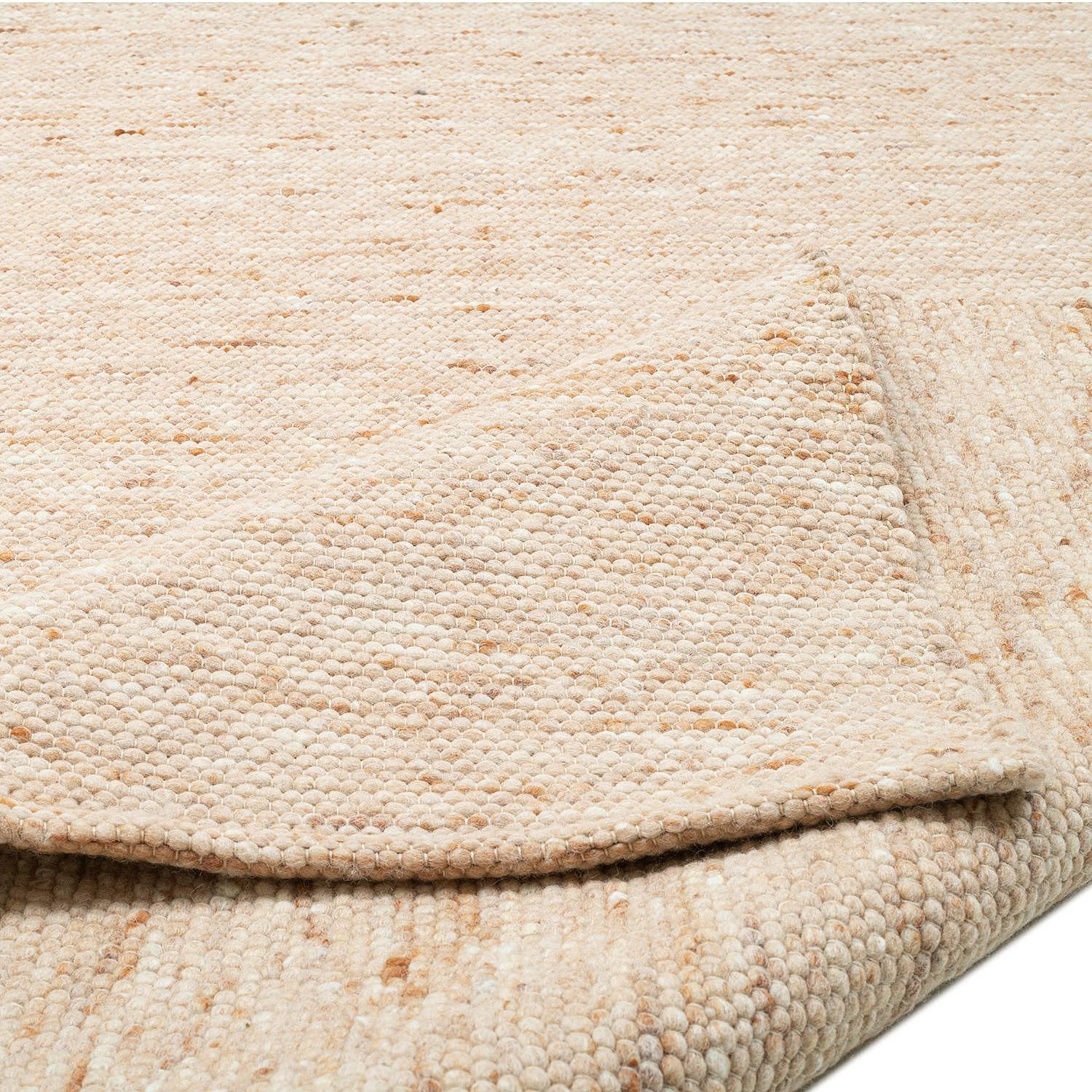 Wollteppich Hörnum Schurwolle Beige 40 x 60 cm 2