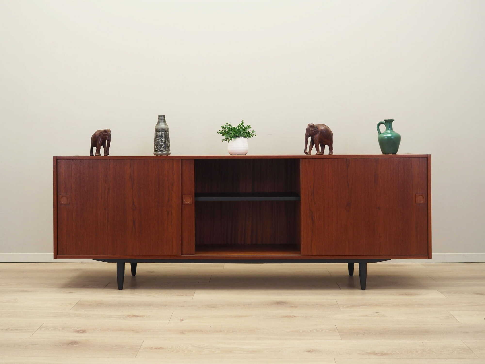 Vintage Sideboard Teakholz Braun 1970er Jahre 2