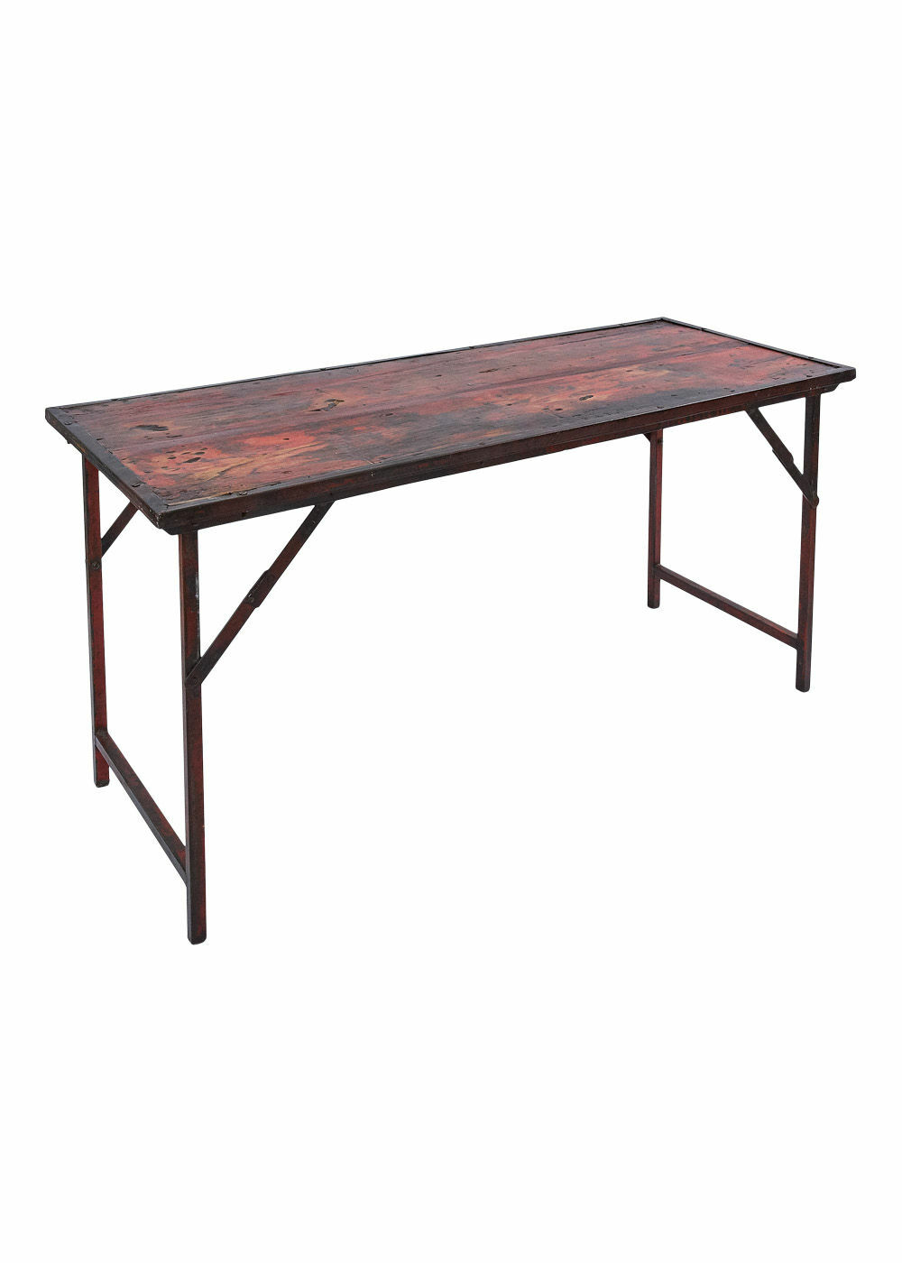 Tisch Holz Recycelt Eisen Braun 1