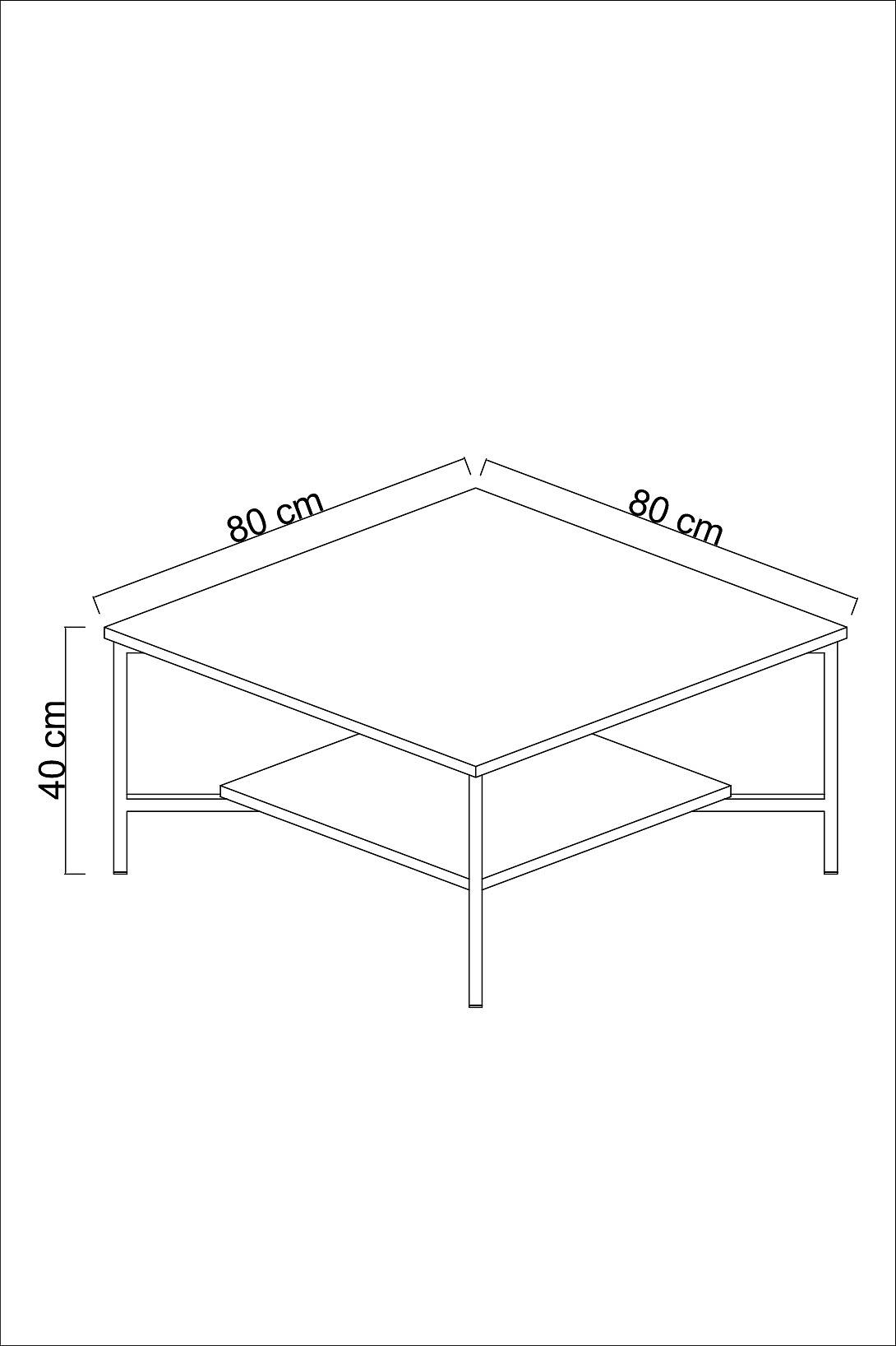 Black Line Couchtisch Holz Weiß Schwarz 4