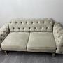 2x Sofa & Sessel Samt Beige 0