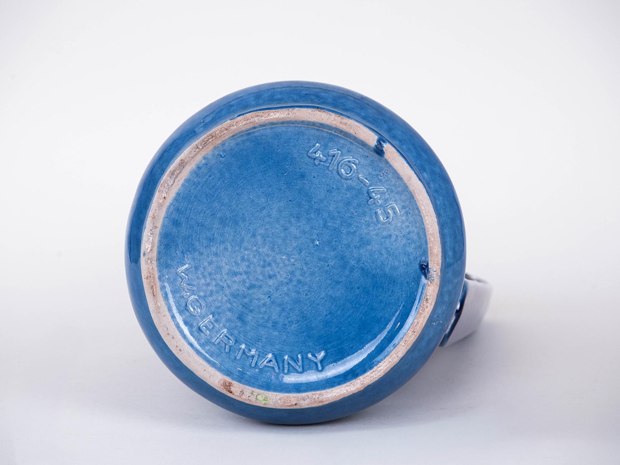 Blue ceramic vase 1960s 6