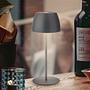 Serina LED Akku Tischleuchte Mini Grau 0