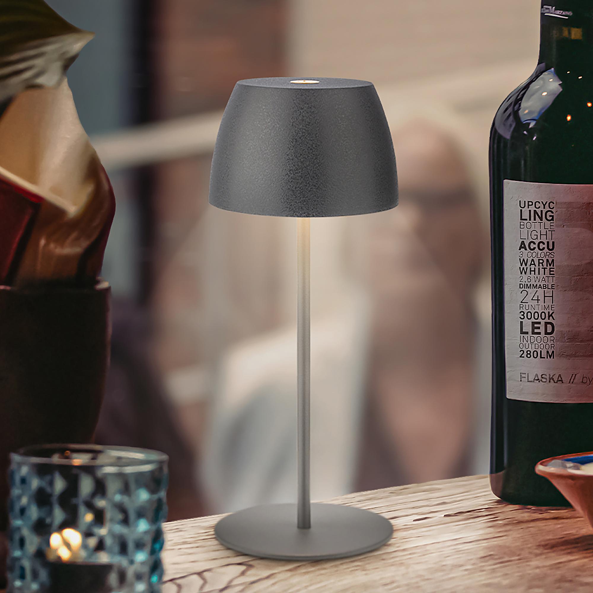 Serina LED Akku Tischleuchte Mini Grau 0