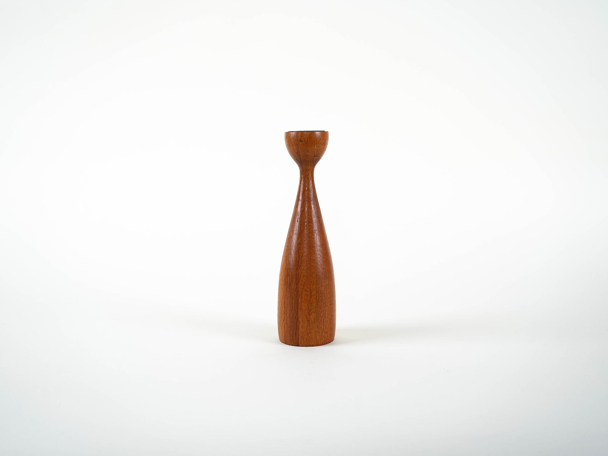 Tealight holder teak wood 1970s 2