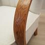 Vintage armchair oak wood textile cream 1950s 13