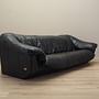 3-seater sofa leather black 1960s 5