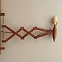 Scissor Wandleuchte Teakholz 1970er Jahre 2
