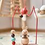 Circus Rabbit Abacus Holzspielzeug Natur Kirschrot 1