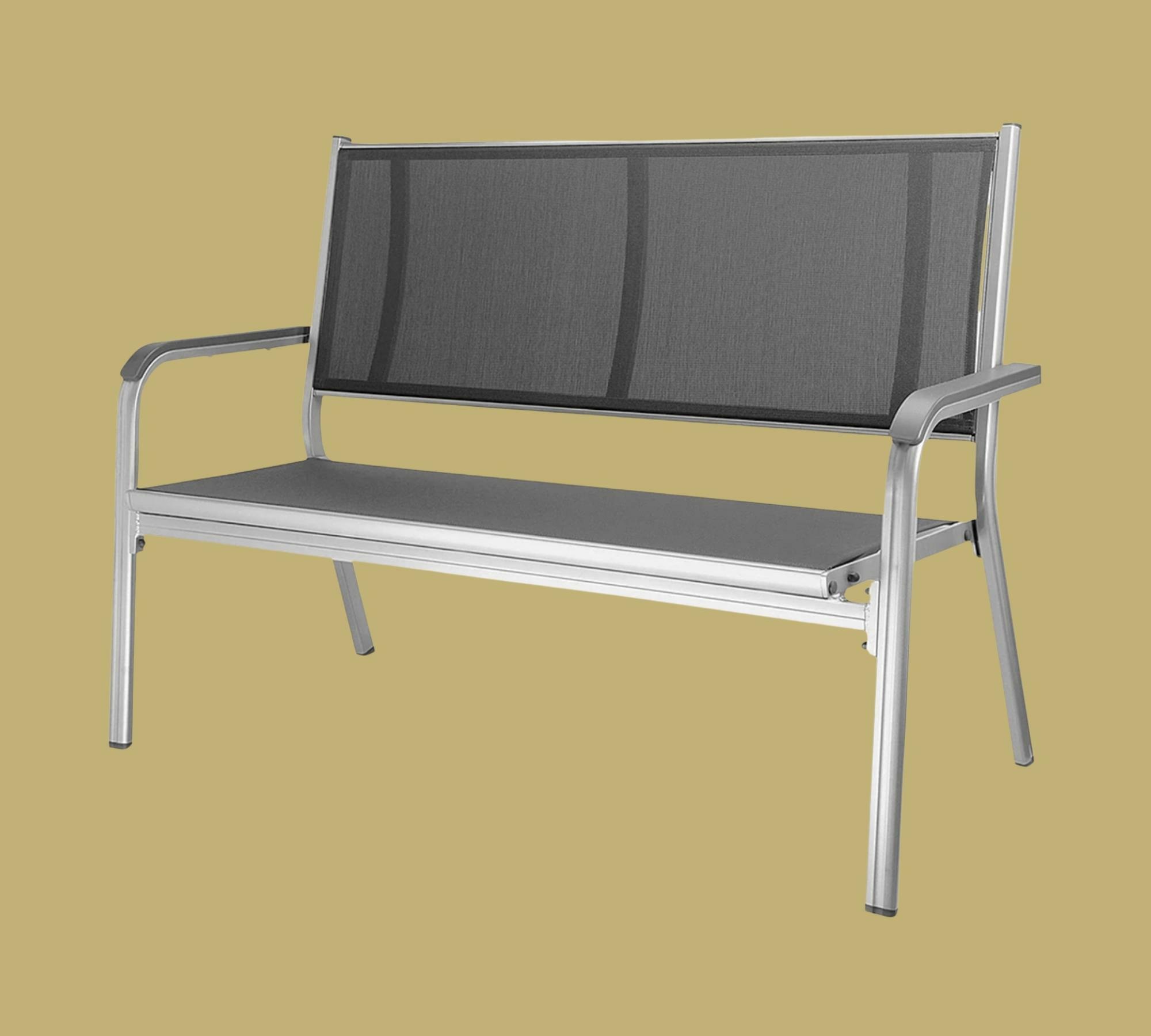 Gartenbank Webstoff Metall Anthrazit 0