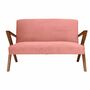 Retrostar 2er Sofa Velvet Line Nussbaum Beizung Rosa 2