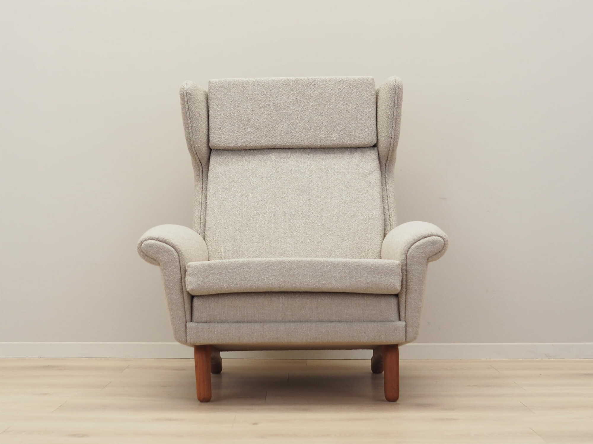 Vintage armchair Teak textile grey 1960s 2