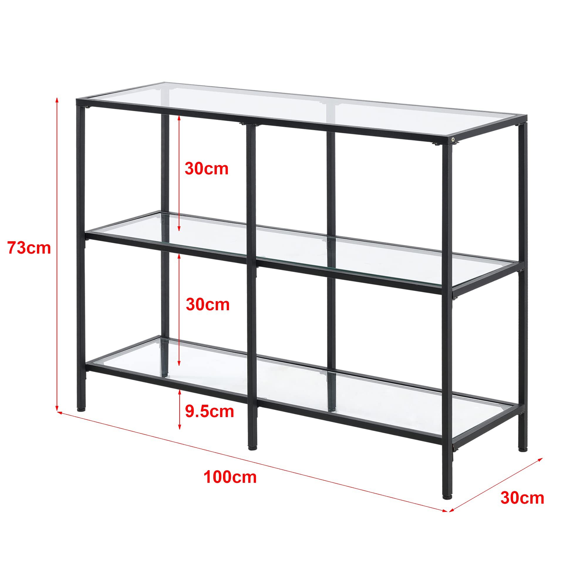 Konsolentisch Glas Schwarz  2