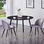 Dipp Dining table Black Veneer Brass Ø115cm 0
