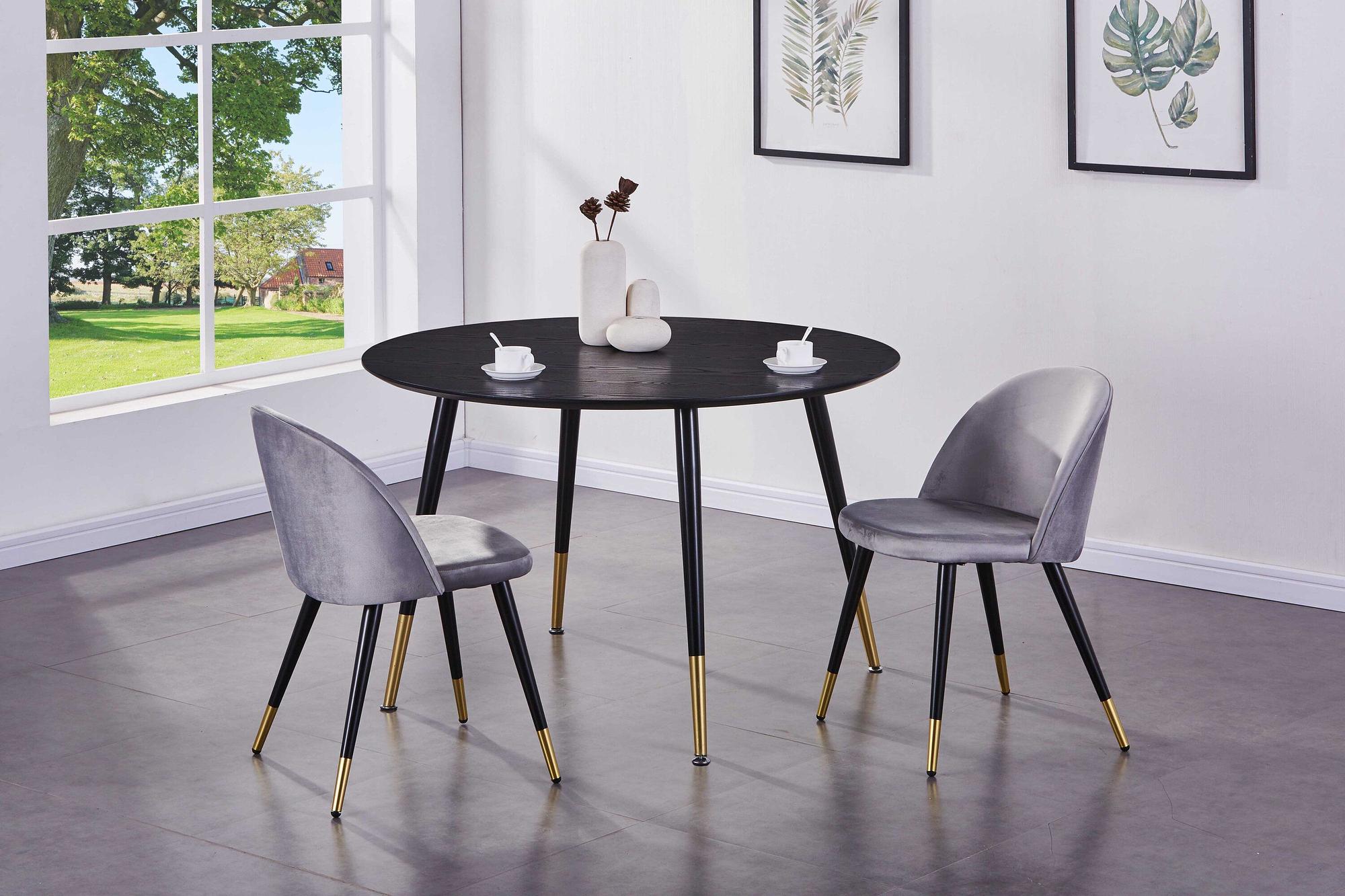 Dipp Dining table Black Veneer Brass Ø115cm 0