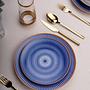 Dinner service 24-piece porcelain blue 1