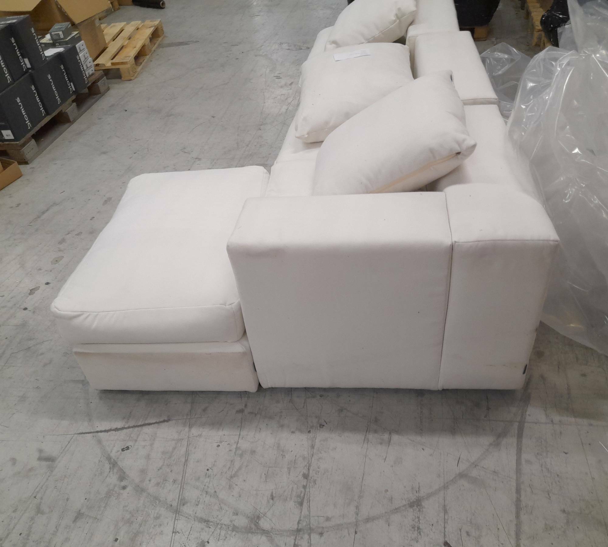 Flayr Ecksofa Webstoff Cremeweiß 4