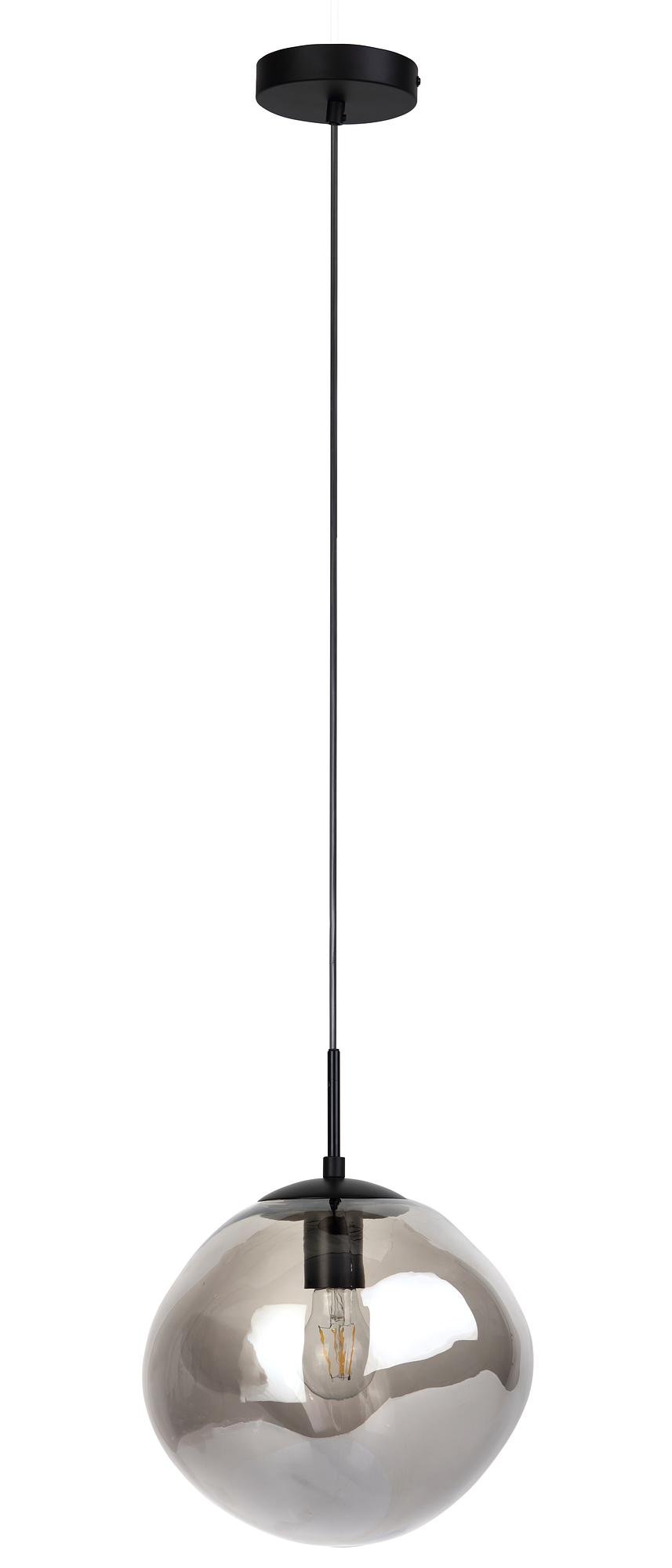 Lampada a sospensione vetro fumé grigio 1
